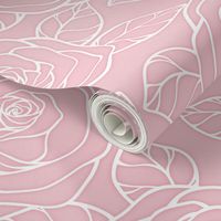 Rose Cutout Pattern - Rose Quartz and White