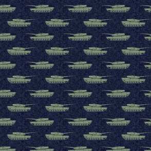 tanks - army - green on navy - C21