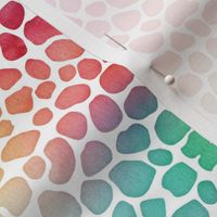 Rainbow Bright Pastel Mosaic Watercolor Spots in Mirror Repeat