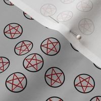 Pentacle/Pentagram with red on gray