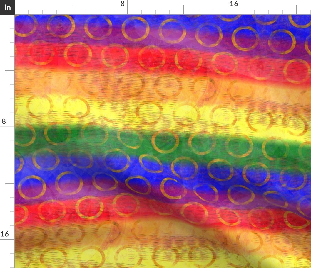 Circle Pride Flag - Gay Rainbow Pride Flag colors superimposed with bubble-like circles - 363dpi (41% of full scale)