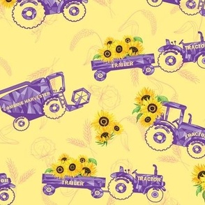 Geo Farm Machinery Purple on Yellow