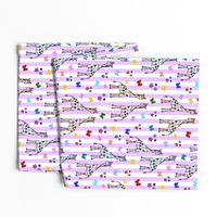 Rainbow Giraffe Friends - lilac purple stripes, medium