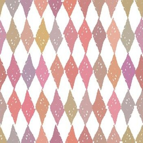 Classic vintage  pattern with rhombuses, texture grunge crayons ink. white mauve pink lilac abstract 