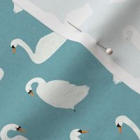 Swans on Blue - Small Scale