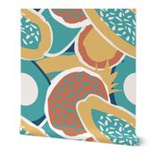 abstract tropical fruit  blue collection