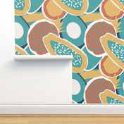 abstract tropical fruit  blue collection