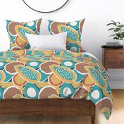 abstract tropical fruit  blue collection