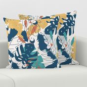funny toucan in tropical jungle blue collection