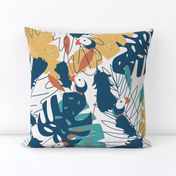 funny toucan in tropical jungle blue collection