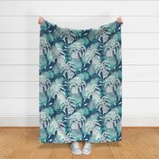 Tropical plant chaos blue collection