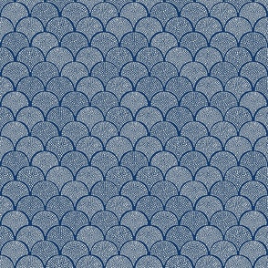 Japanese Fish Scales - Indigo Texture / Medium