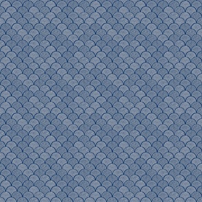 Japanese Fish Scales - Indigo Texture / Small