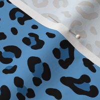★ LEOPARD PRINT in AZURE BLUE ★ Medium Scale / Collection : Leopard spots – Punk Rock Animal Prints