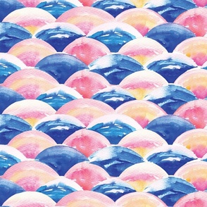 Sunset Watercolor Scallops