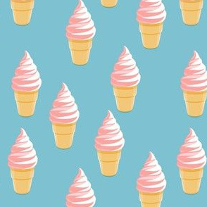 swirl cones - ice cream - ice-cream cones pink on summer blue - LAD21