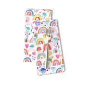 Lovely rainbows Watercolor Multicolor White Small