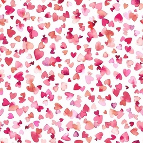 Love hearts Watercolor - Valentine's day, valentines, love - Red Small