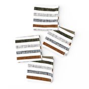 1/2" linen stripes: cobble, green olive, grey no. 2, pewter, tawny, junglewood