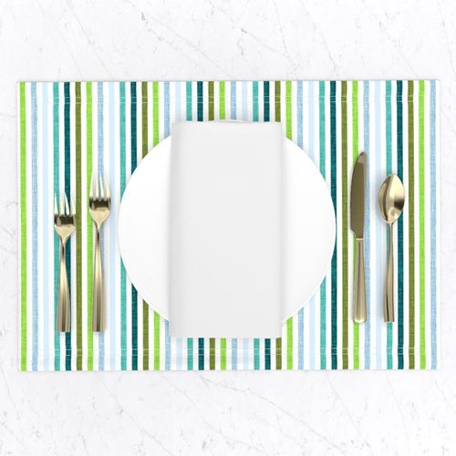 1/4" rotated linen stripes: baby, tiffany, teal no. 2, 165-8, chartreuse, sky