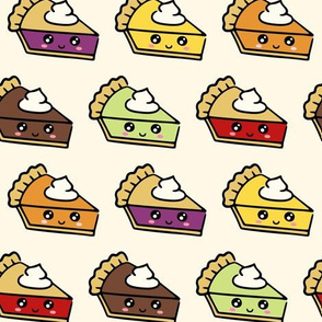 Kawaii Pies in a Line