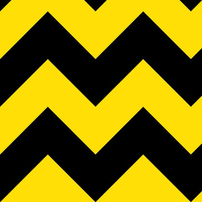 3" black yellow chevron