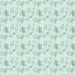 Under The Sea Green Blue Coral Small