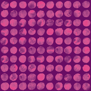 Watercolor Polka Dot Circles Large Dark Pink