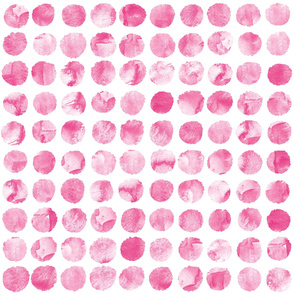 Watercolor Polka Dot Circles Large Pink