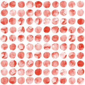 Watercolor Polka Dot Circles Large Red