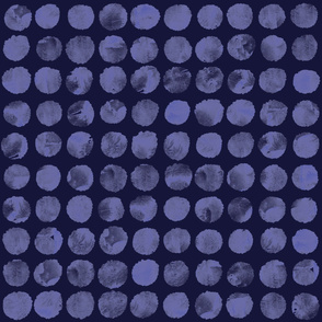 Watercolor Polka Dot Circles Large Dark Blue