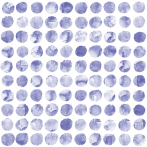 Watercolor Polka Dot Circles Large Blue