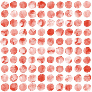 Watercolor Polka Dot Circles Small Red