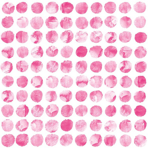 Watercolor Polka Dot Circles Small Pink