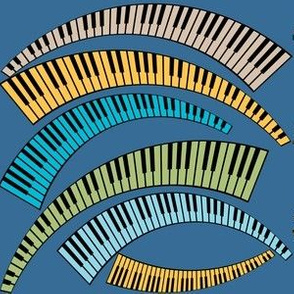 Piano Keys Curved Blue