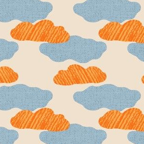 Textured Clouds on Buttercream Background – Small Scale