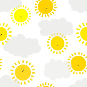 Large - Happy Sunshines and Clouds