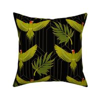 WILD PARROTS - DECO BLACK AND GOLD