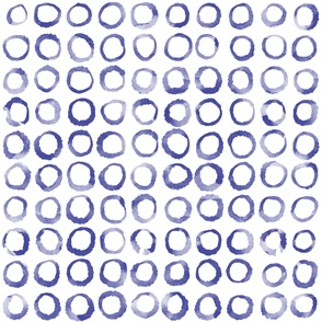 Watercolor Circles Large Blue