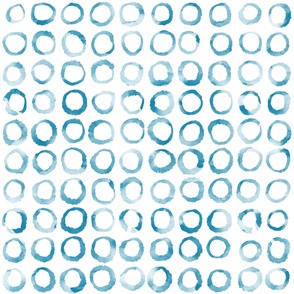 Watercolor Circles Large Teal