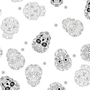 Sugar skull Bandana white