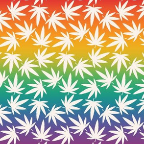 ★ SPINNING WEED ★ Ivory White on Rainbow - Small Scale/ Collection : Cannabis Factory 1 – Marijuana, Ganja, Pot, Hemp and other weeds prints