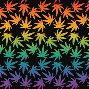 ★ SPINNING WEED ★ Rainbow on Black - Small Scale/ Collection : Cannabis Factory 1 – Marijuana, Ganja, Pot, Hemp and other weeds prints