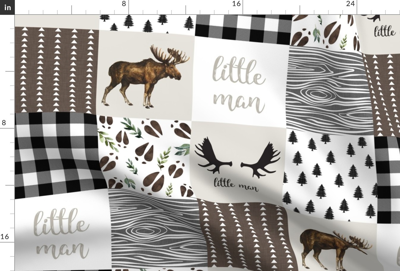 rustic moose patchwork - little man