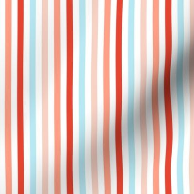 Vertical Sweetie Stripes, Pink Red Blue White