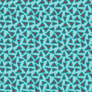 triangles hand drawn aqua red and teal 4