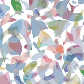 Multicolored patterns on a white background 