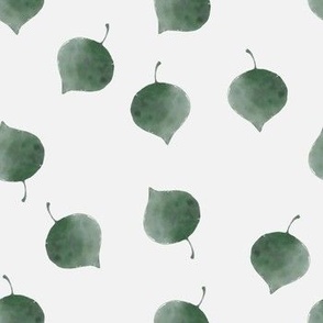 Simple Watercolour leaves off white background
