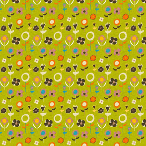 new floral beige green Small