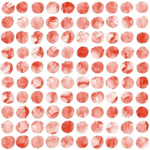 Watercolor Polka Dot Circles Tiny Red